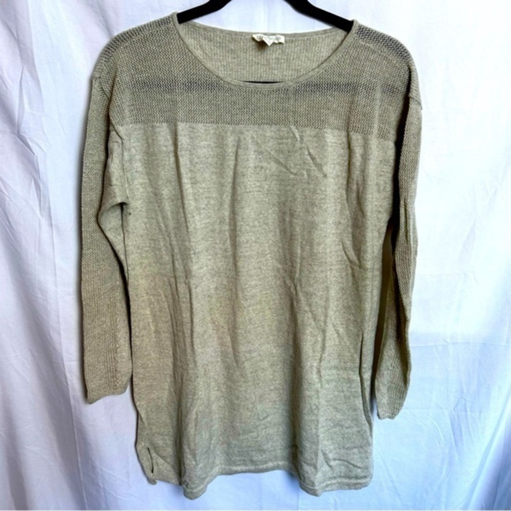 Eileen Fisher 100% Wool Tunic Light Sweater Size XL